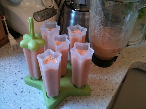 Strawberry/Peach yogurt pops
