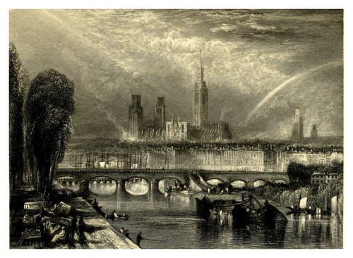 014- Vista de Rouen-Wanderings by the Seine (1834)- Joseph Mallord William Turner