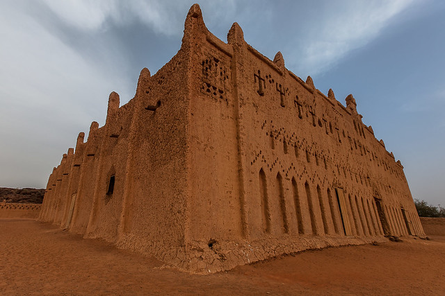 the great mud mosque in bani in northern Burkina Faso, Sahel
