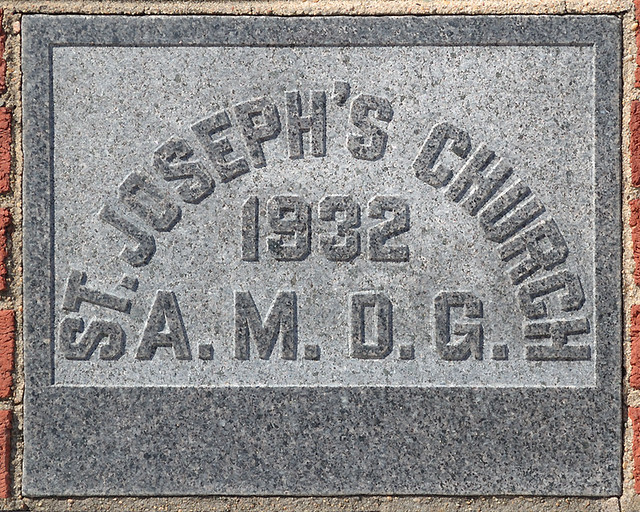 Church of the Risen Savior (Saint Joseph), in Rhineland, Missouri, USA - cornerstone