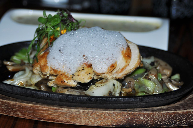 Chicken Breast with Mushrooms and Cabbage Fricassee - Fleur by Hubert Keller