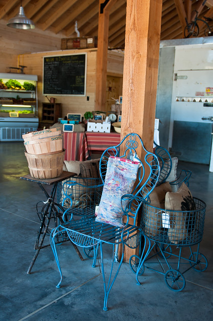 Inside the farm stand at the Barn