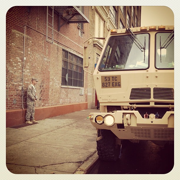 National Guard on Ave D and 10th #sandy #nyc #alphabetcity