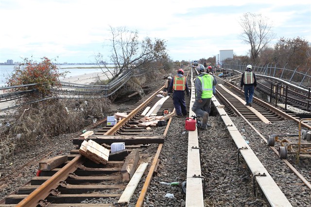 21. Contractors Rebuilding Washed out Tracks in Rockaways