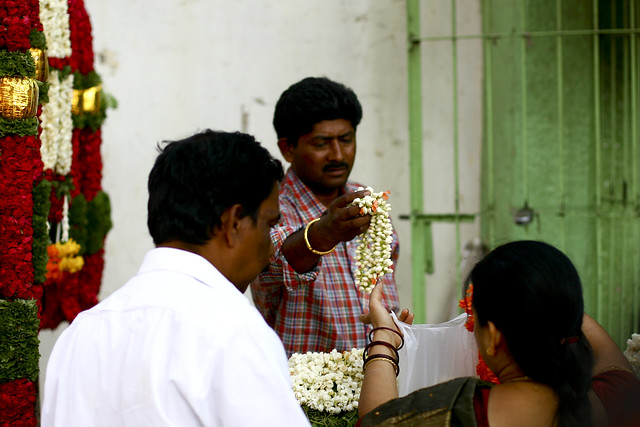 Flowers seller pooja india