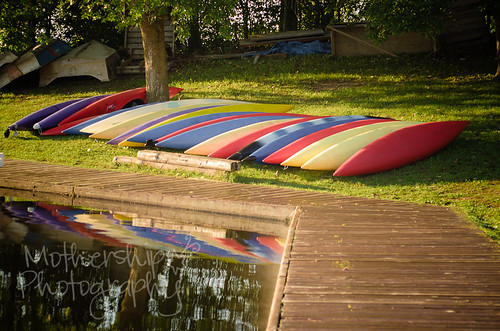Kayaks at sunrise