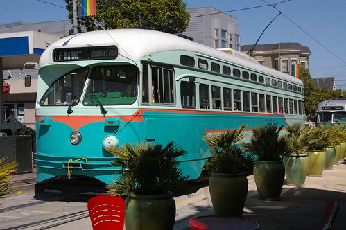 MUNI PCC streetcar in Castro Sta, San Francisco, California, United States /Aug 24, 2012