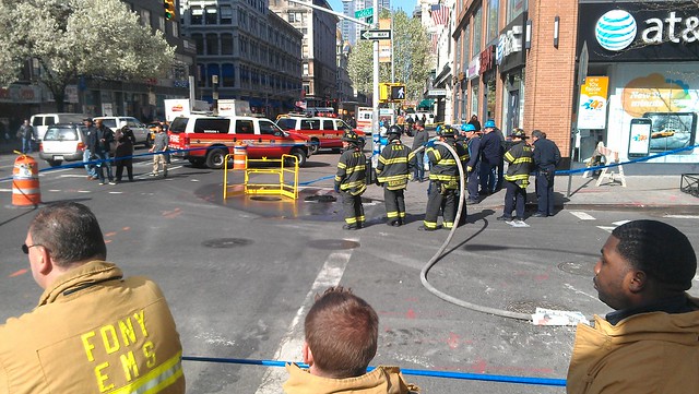 Putting some water on the fire at W 17th and Sixth