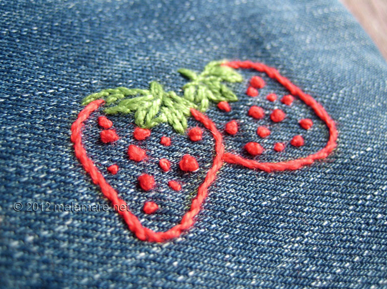 hand embroidery tutorial french knot stitch strawberries