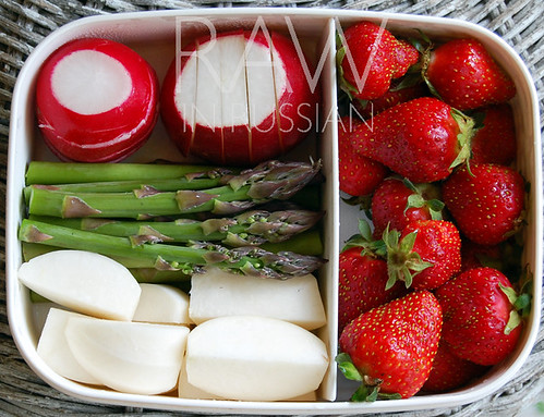 Red, white and green bento