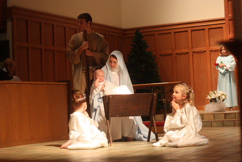 Parker as Baby Jesus at church