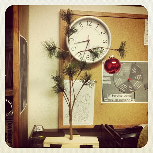 My office Christmas tree. It's what Christmas is all about Charlie Brown.