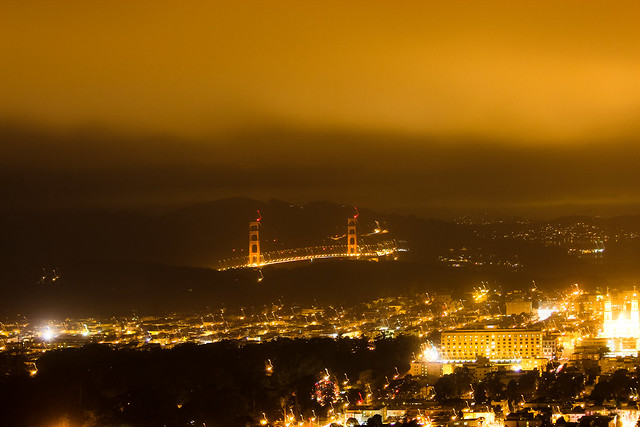 Golden Gate bridge view from Twin Peaks