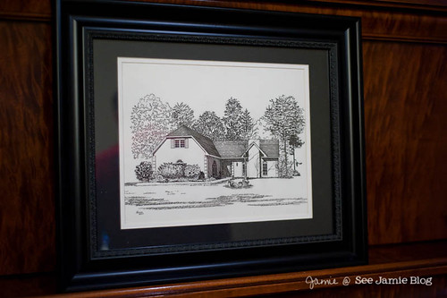pen and ink drawing of home