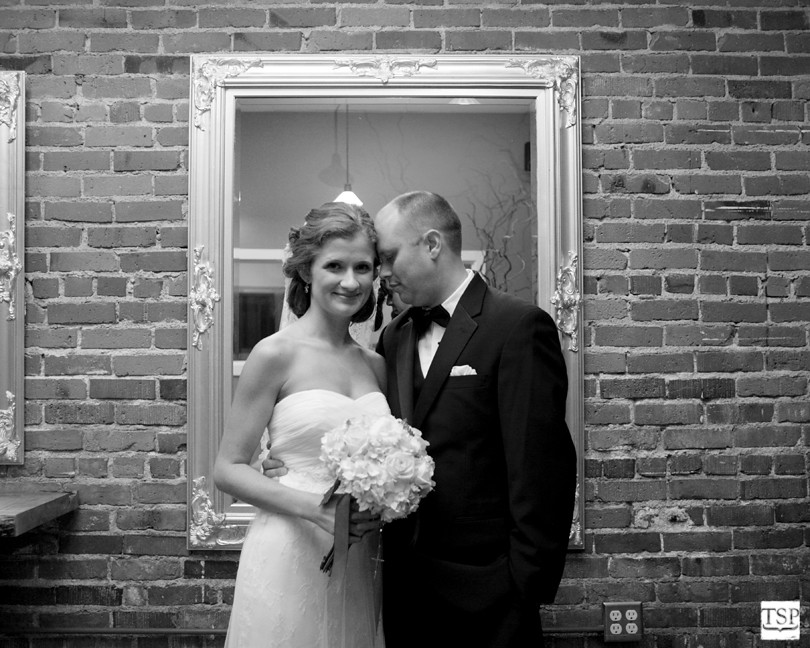 Bride and Groom in Mirror Frame