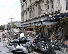 在地震中受損的紐西蘭基督城。(慕尼黑再保公司提供)