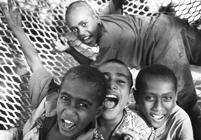 Fijian Boys in a Hammock