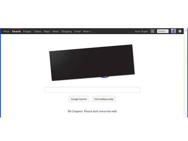 Google Protest of SOPA