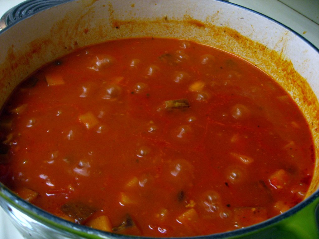 picadillo and eggplant soup