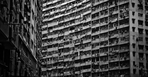 無料写真素材|建築物・町並み|ビルディング|家屋・住宅|モノクロ|風景中華人民共和国|中華人民共和国香港