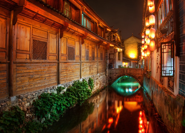 The Canals of Lijiang at Night