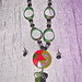 Handmade tagua and mate green necklace with earrings