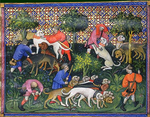 017-Le livre de chasse-Preparando los perros para la batida- ms 616- folio 53-© BNF