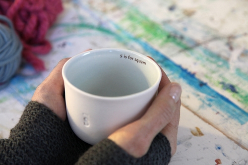 s is for squam tea cup