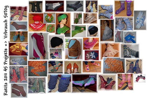 Das war 2011. 45 Projekte. 5070g Wolle. by Rakita