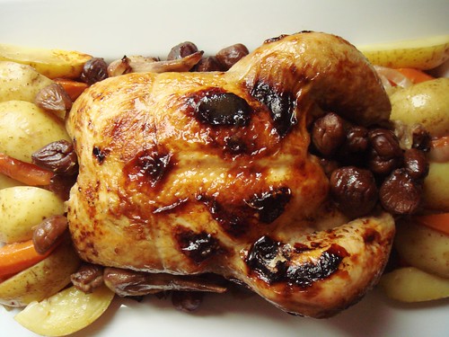 M. Jacques Cognac Chicken with Chestnuts: Burnished