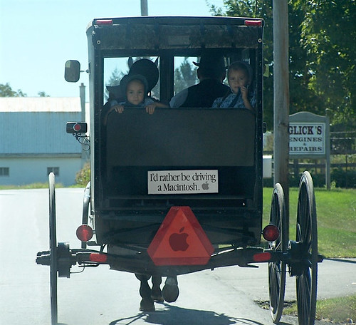 Amish Steve Jobs  Buggy Tribute
