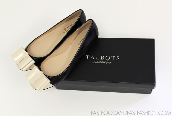 Talbots Black and White Lyla Tuxedo flat Box