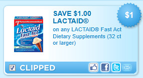 Lactaid Fast Act Dietary Supplements (32 Ct Or Larger) Coupon