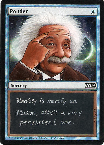 Ponder Magic the Gathering Art MTG card artwork Albert Einstein Magic Card Altered Art Magic