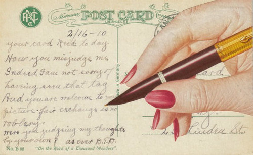Collage on Vintage Postcard by dadadreams