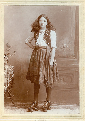Charming girl on skates circa 1910 by Kingkongphoto & celebrity photos