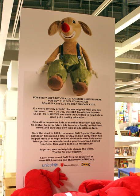 IKEA donates one euro from the sale of each soft toy to UNICEF