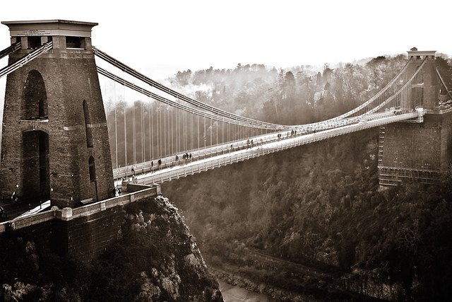 The Clifton Suspension Bridge spans the Avon Gorge in Bristol UK
