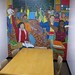 student mural in study room in cushing library at holy names university