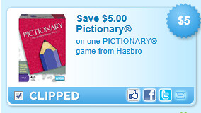Pictionary Game From Hasbro Coupon