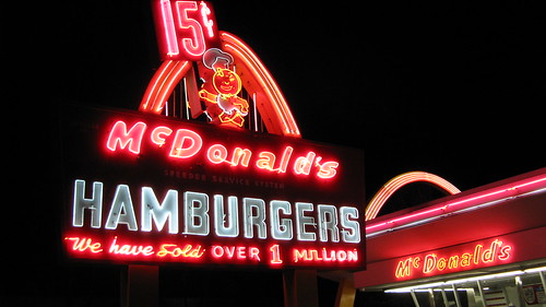 The Mc Donald's Museum on Lee Street.  Des Plaines Illinois USA. Monday night, January 30th, 2012. by Eddie from Chicago