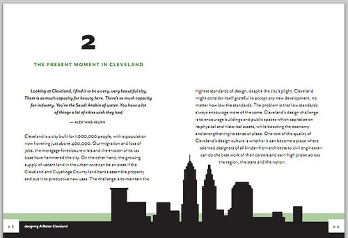 Page from Designing A Better Cleveland booklet by Steven Litt, Cleveland Plain Dealer