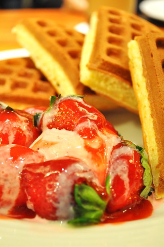strawberry waffles