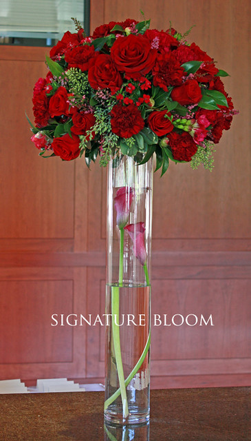 Palo Alto Wedding Flowers Red Flower Centerpieces