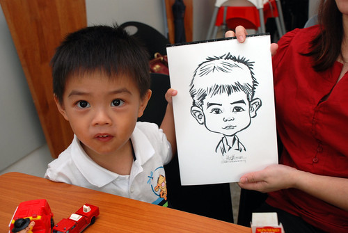 caricature live sketching for birthday party 2nd Oct 2011 - 9