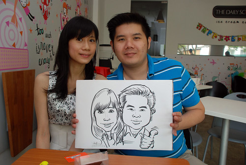 caricature live sketching for birthday party 2nd Oct 2011 - 14