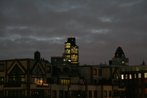 Lots of lights left on in Tower 42 on Christmas Morning