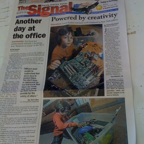 Our son on the front page - because Science & Art ROCK!!!