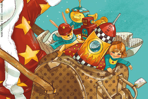 My illustration and design for Christmas card, detail