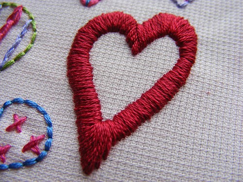 Hearts Sampler Embroidery Pattern detail 3